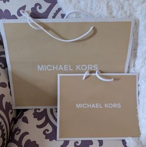 Michael Kors Beige Gift Bags with White Handles Like New!!